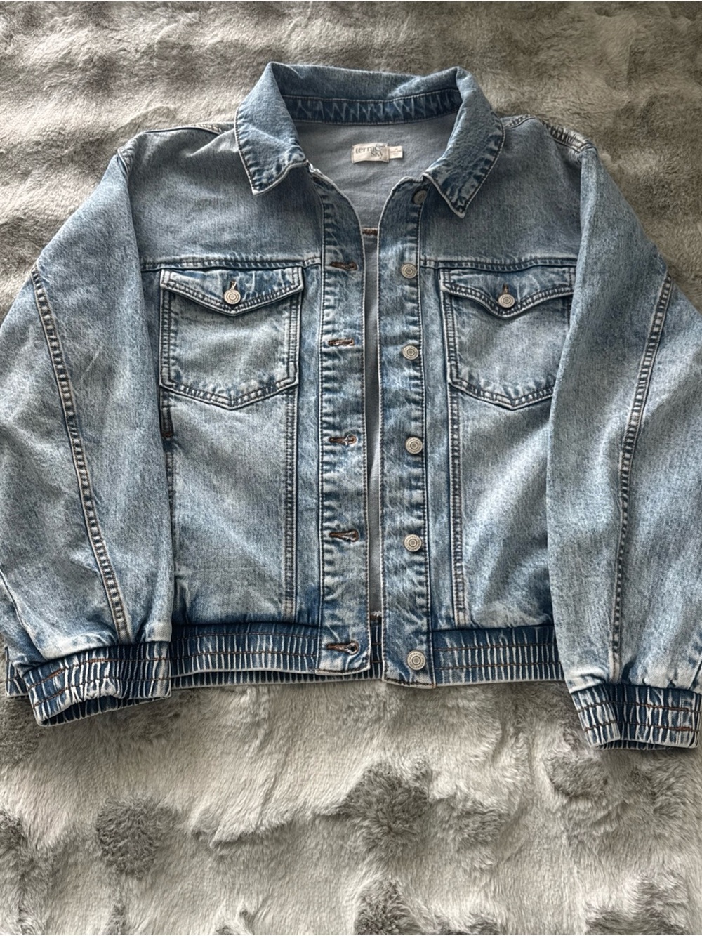 NWT Terra & Sky Light Wash Stretch Denim Jacket Plus Size 1X/16W-18W-0509